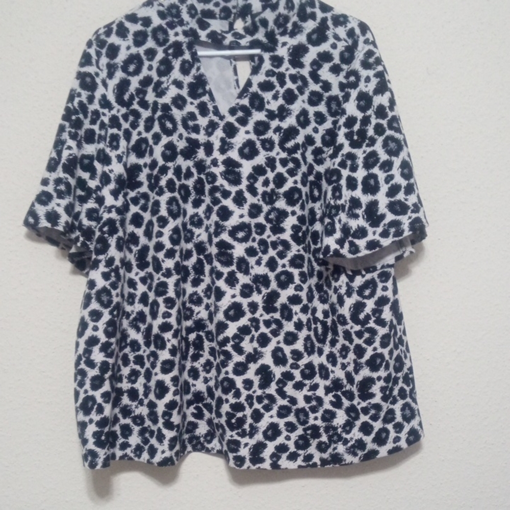 Lane Bryant Black and White Animal Print Blouse